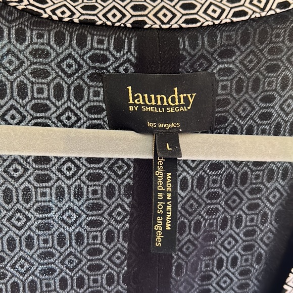 Laundry By Shelli Segal Dresses Blackwhite Pattern Collared Wrap